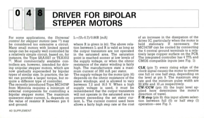 Driver For Bipolar Stepper Motors
