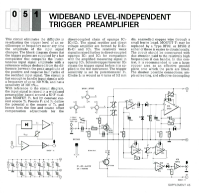 Wideband Level-Independent Trigger Preamplifier