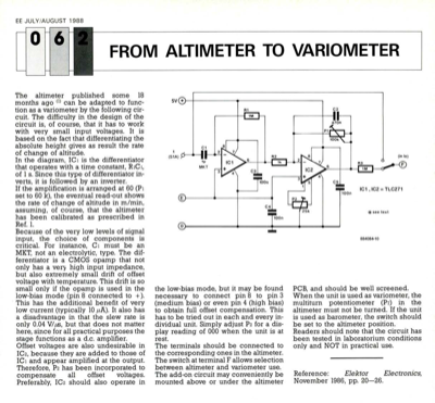 From Altimeter To Variometer