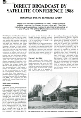 Direct Broadcast By Satellite Conference 1988