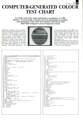 Computer-Generated Colour Test Chart