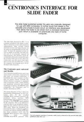 Centronics Interface For Slide Fader