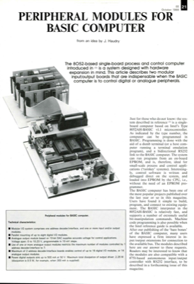 Peripheral Modules For Basic Computer