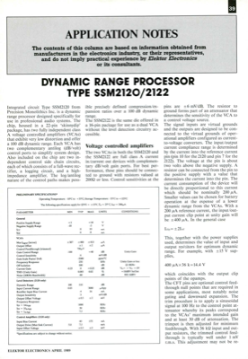 Dynamic Range Processor Type Ssm2120/2122