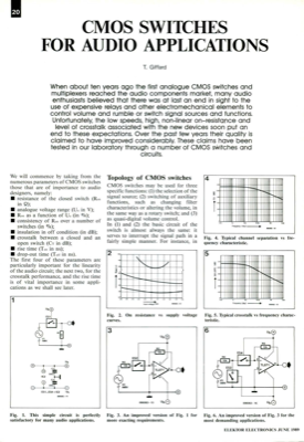 Cmos Switches For Audio Applications