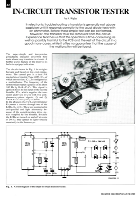 In-Circuit Transistor Tester