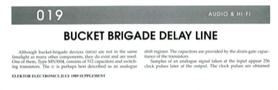 Bucket Brigade Delay Line