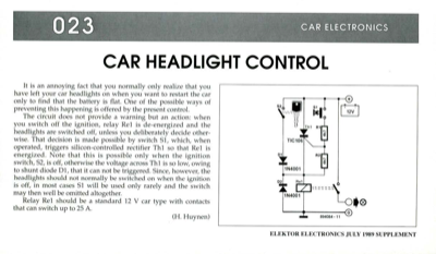 Car Headlight Control