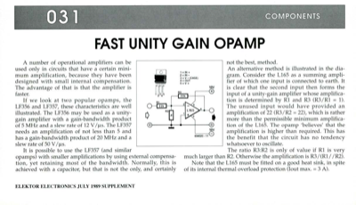 Fast Unity Gain Opamp