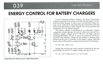 Energy Control For Battery Chargers