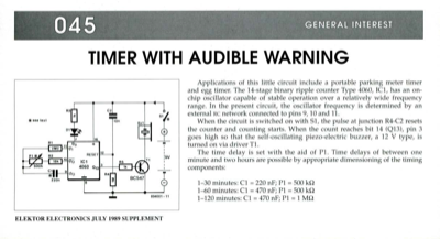 Timer With Audible Warning