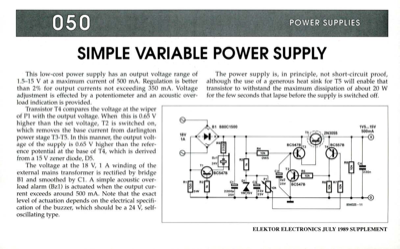 Simple Variable Power Supply