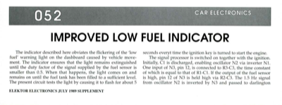 Improved Low Fuel Indicator