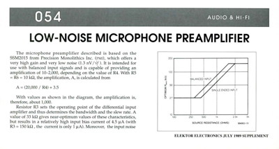 Low-Noise Microphone Preamplifier