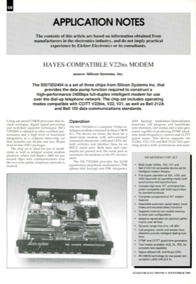 Hayes-Compatible V22Bis Modem