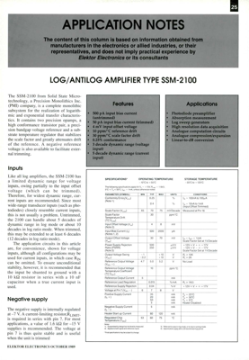 Log/Antilog Amplifier Type Ssm-2100