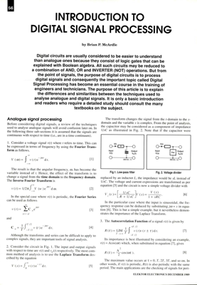 Introduction To Digital Signal Processing