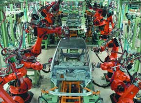 Robots in the automobile industry