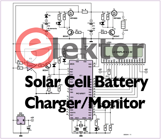 Solar Cell Battery Charger/Monitor