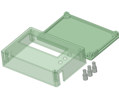 Exploded view of case