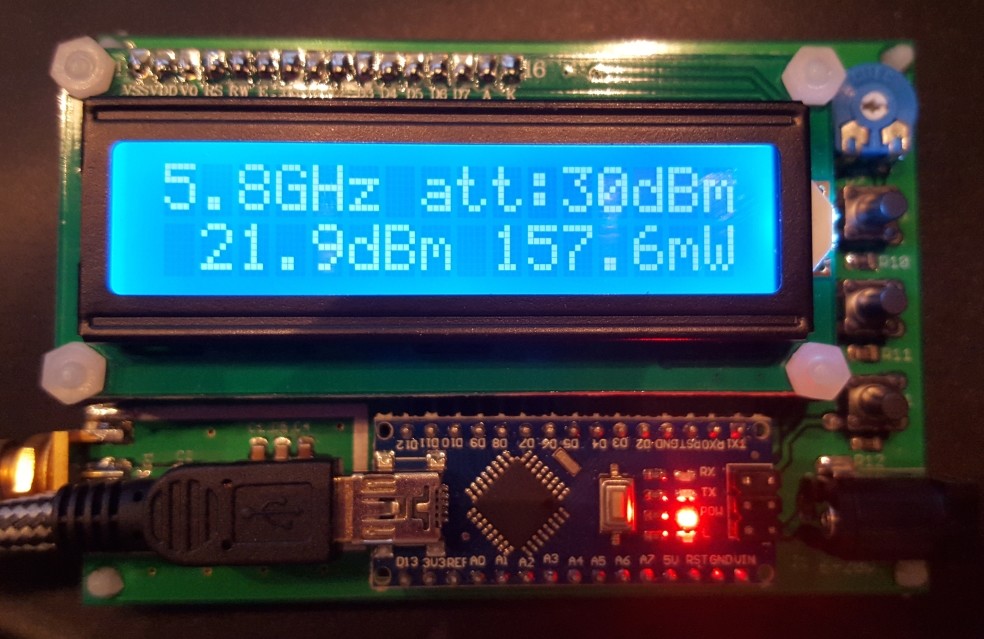 Digital LCD RF Leistungsmesser Power Meter 75~16 dBm 1-600MHz Dämpfungsmodul 